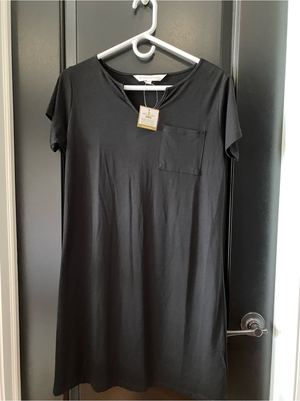 Black Short-Sleeve T-Shirt Dress